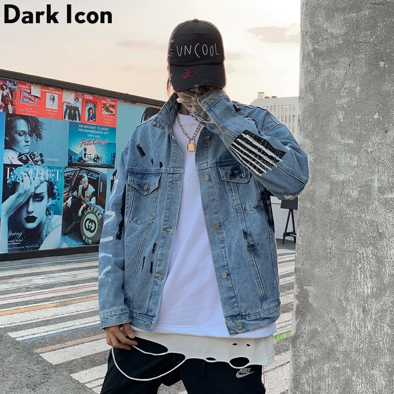 23SS Designer Jacket Mens Senior Street Fashion Denim Jacket Black Blue  Casual Hip Hop Mens Size XS XL From Oafcn, $114.73